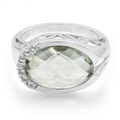 Grüner Amethyst-Silberring