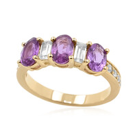 Nicht erhitzter Purpurfarbener Ceylon-Saphir-Goldring