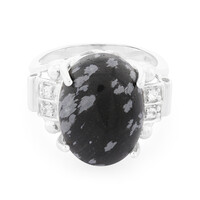Schneeflocken-Obsidian-Silberring