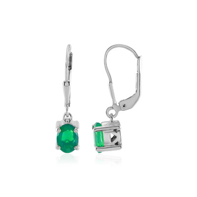 Äthiopischer Grüner Opal-Silberohrringe