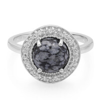Schneeflocken-Obsidian-Silberring