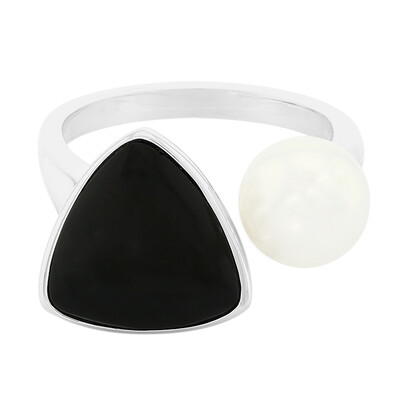 Schwarzer Achat-Silberring