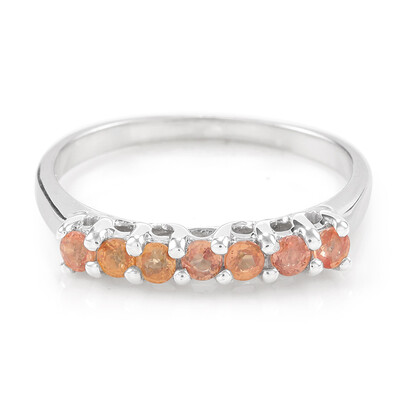 Oranger Saphir-Silberring