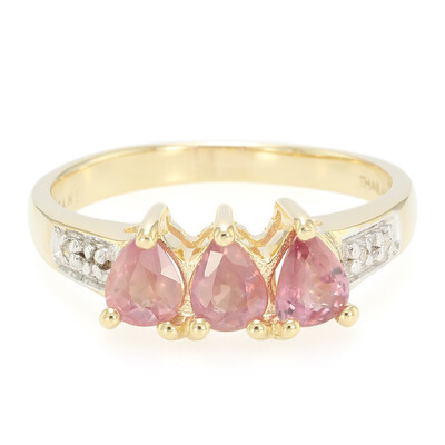Nicht erhitzter Padparadscha-Saphir-Goldring (AMAYANI)