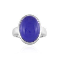 Blauer Chalzedon-Silberring