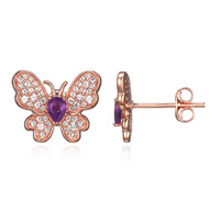 Sambia-Amethyst-Silberohrringe