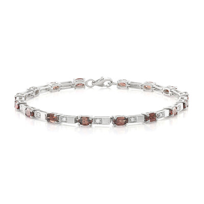 Roter Zirkon-Silberarmband