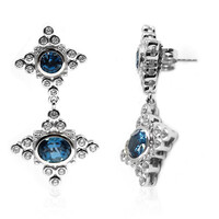 Londonblauer Topas-Silberohrringe (Dallas Prince Designs)
