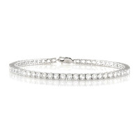 Weißer Topas-Silberarmband