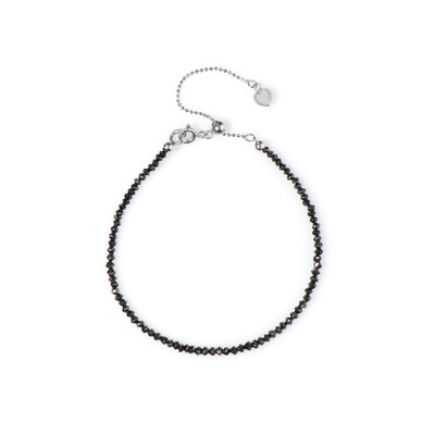 Schwarzer Diamant-Silberarmband (Adela Silber)