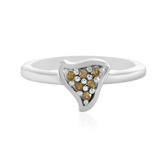 I3 Champagner-Diamant-Silberring