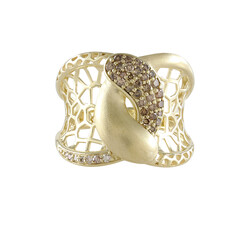 I2 Champagner-Diamant-Goldring (Ornaments by de Melo)