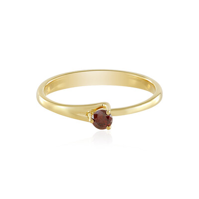 Roter I3 Brillant-Silberring