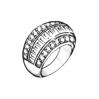 Ring mit Edelsteinen in Kanalfassung