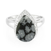 Schneeflocken-Obsidian-Silberring