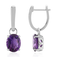 Sambia-Amethyst-Silberohrringe
