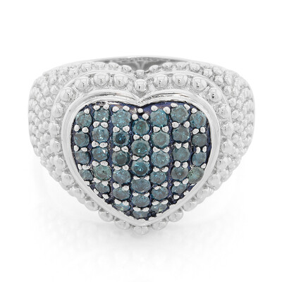 Blauer Diamant-Silberring