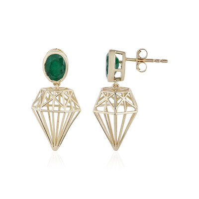 Brasilianischer Smaragd-Goldohrringe (Ornaments by de Melo)