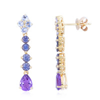 Amethyst-Goldohrringe
