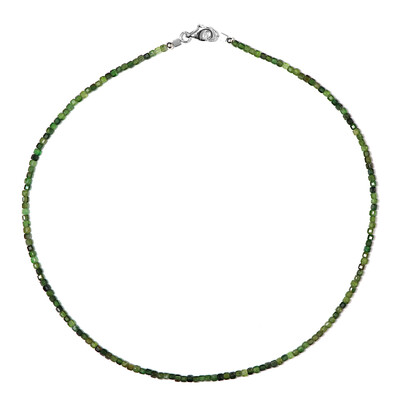 Grüner Turmalin-Silberhalskette
