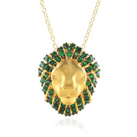 Sambia-Smaragd-Silberhalskette/-brosche (Gems en Vogue)