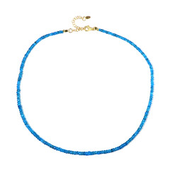 Neonblauer Apatit-Silberhalskette