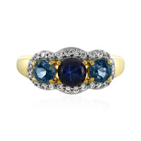 Blauer Stern-Saphir-Silberring