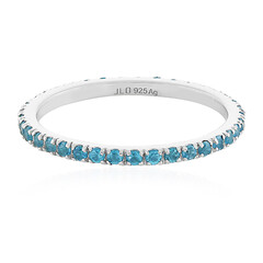 Neonblauer Apatit-Silberring