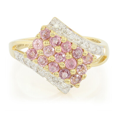 Nicht erhitzter Padparadscha-Saphir-Goldring (AMAYANI)