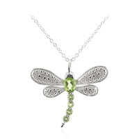 Burmesischer Peridot-Silberhalskette