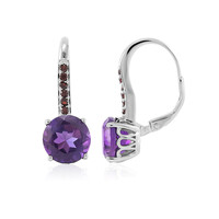 Sambia-Amethyst-Silberohrringe