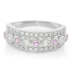 Pinkfarbener Ceylon-Saphir-Silberring