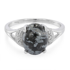 Schneeflocken-Obsidian-Silberring