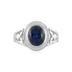 Blauer Stern-Saphir-Silberring