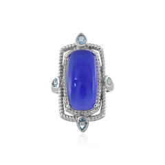 Blauer Chalzedon-Silberring