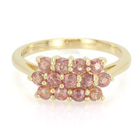 Nicht erhitzter Padparadscha-Saphir-Goldring (AMAYANI)