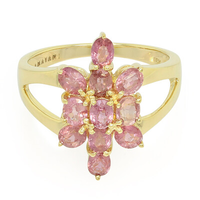 Nicht erhitzter Padparadscha-Saphir-Goldring (AMAYANI)