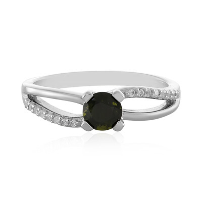 Grüner Ceylon-Zirkon-Silberring