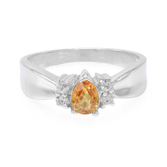 Oranger Saphir-Silberring