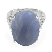 Blauer Band-Achat-Silberring