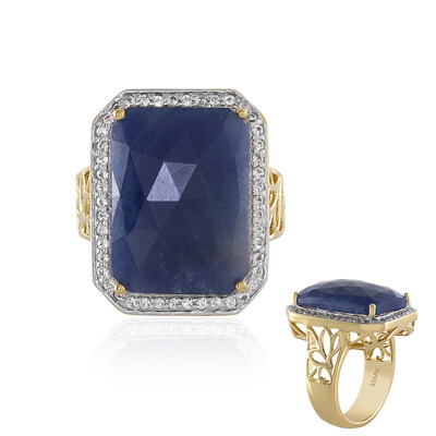Blauer Saphir-Silberring