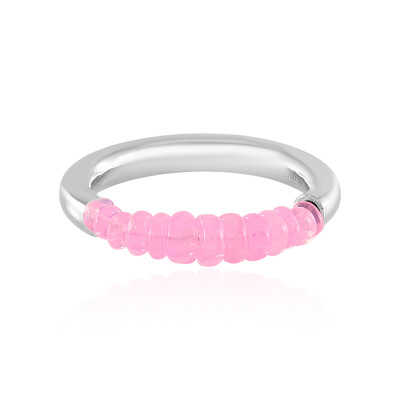 Pinkfarbener Opal-Silberring