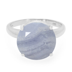 Blauer Band-Achat-Silberring