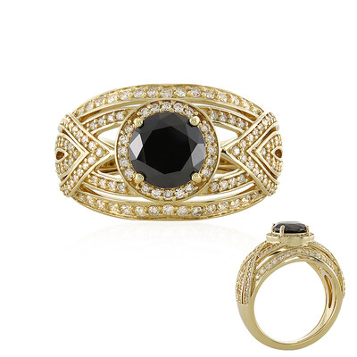 Schwarzer Brillant-Goldring (de Melo)