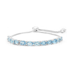 Schweizblauer Topas-Silberarmband
