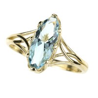 Himmelblauer Topas-Goldring