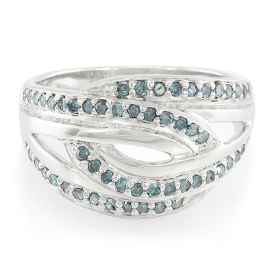 Fancy-Diamant-Silberring