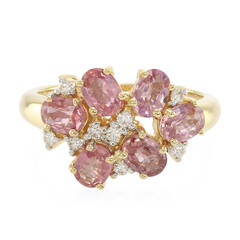 Nicht erhitzter Padparadscha-Saphir-Goldring (AMAYANI)