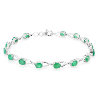 Sambia-Smaragd-Silberarmband