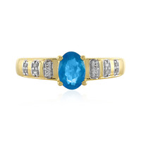 Neonblauer Apatit-Silberring